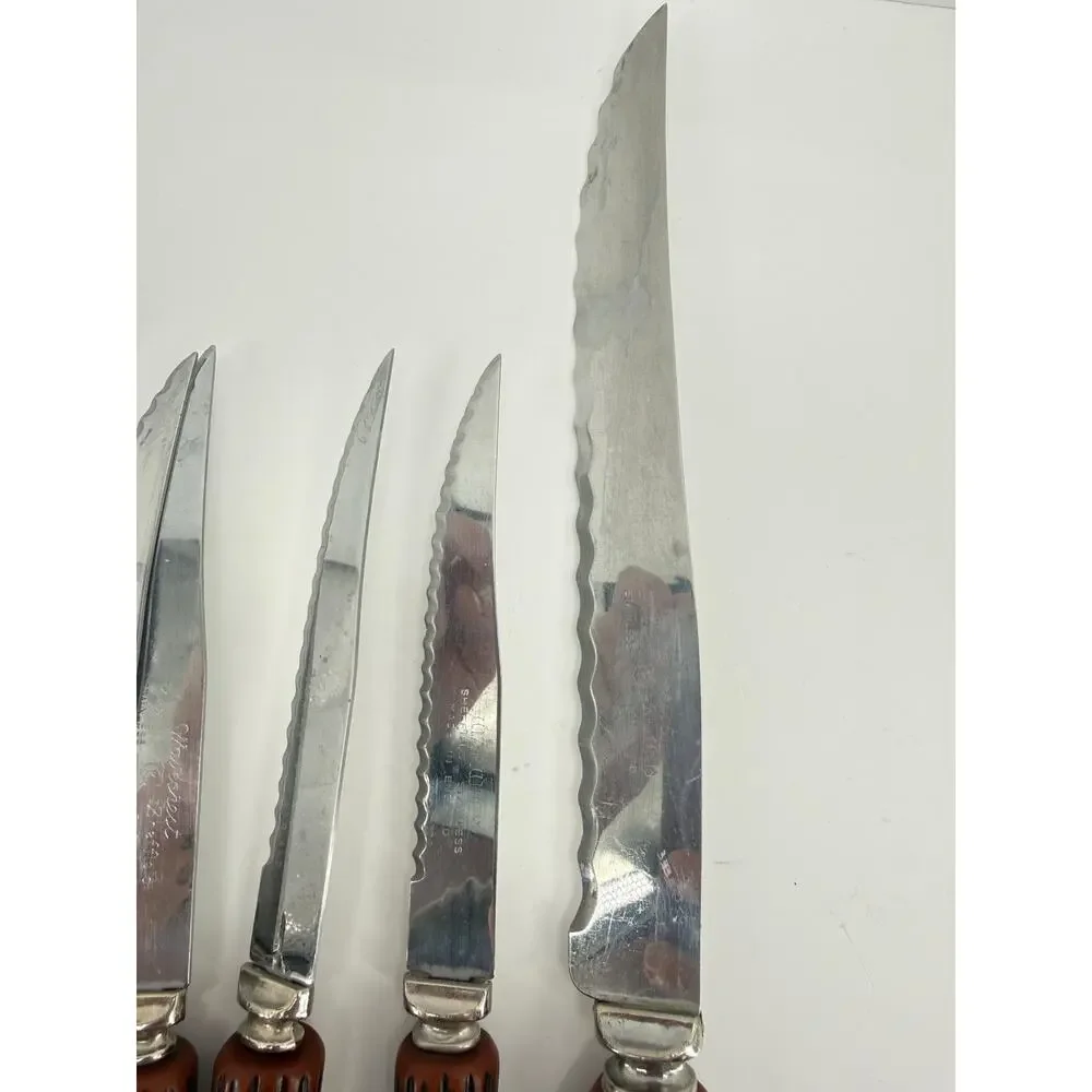 Wavercrest Regent Sheffield England Steak Knives Set 8 Carving Knife Vintage
